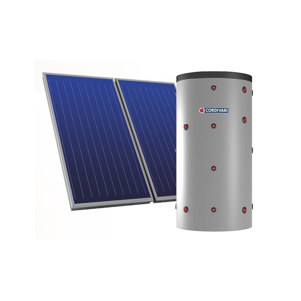 Cordivari - Sistema solare termico Eco Combi 2 600 litri con 4 pannelli per tetti a falda