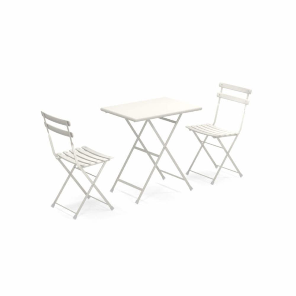 Emu set due sedie e tavolino arc en clien 3513 Bianco