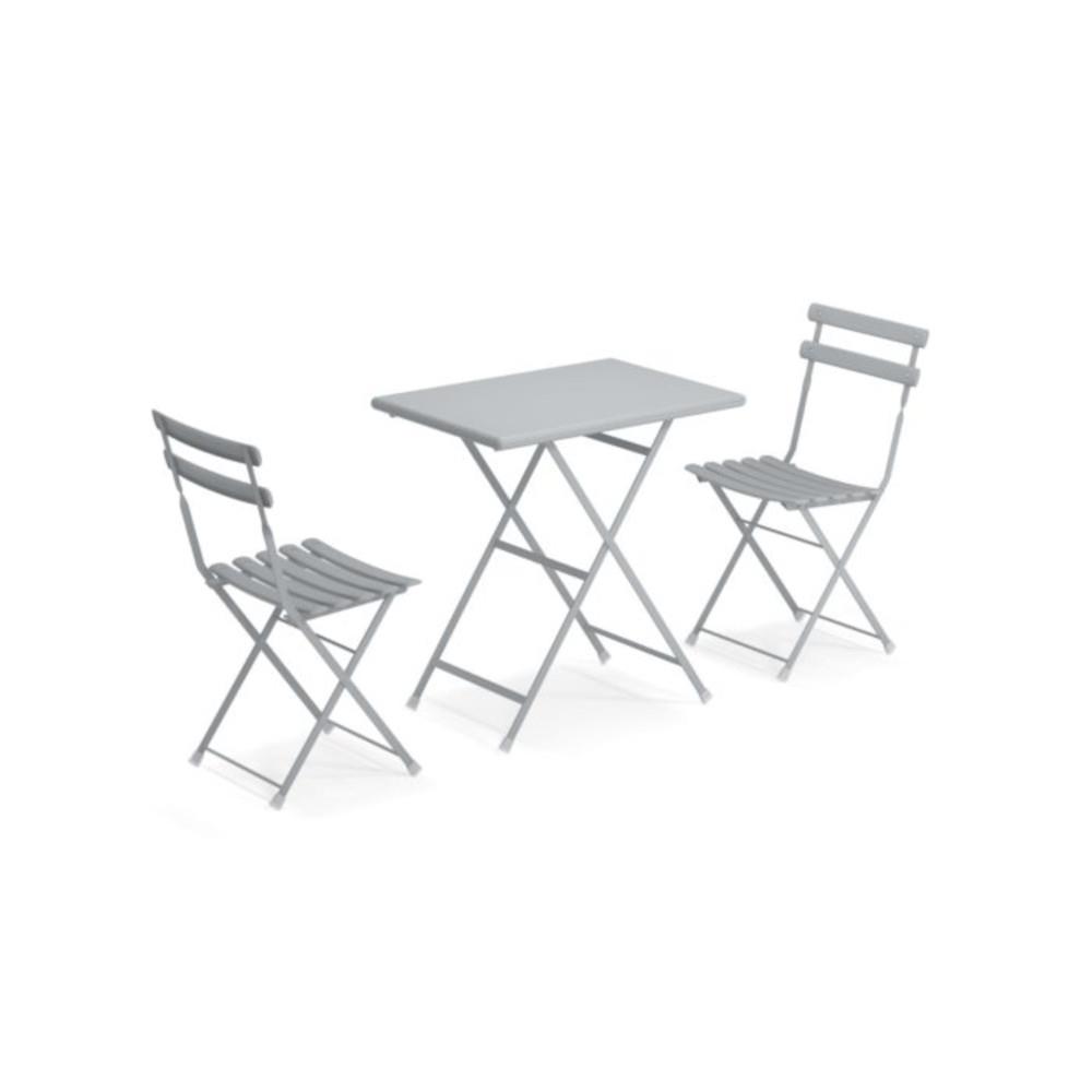 Emu set due sedie e tavolino arc en clien 3513 Grigio Nuvola