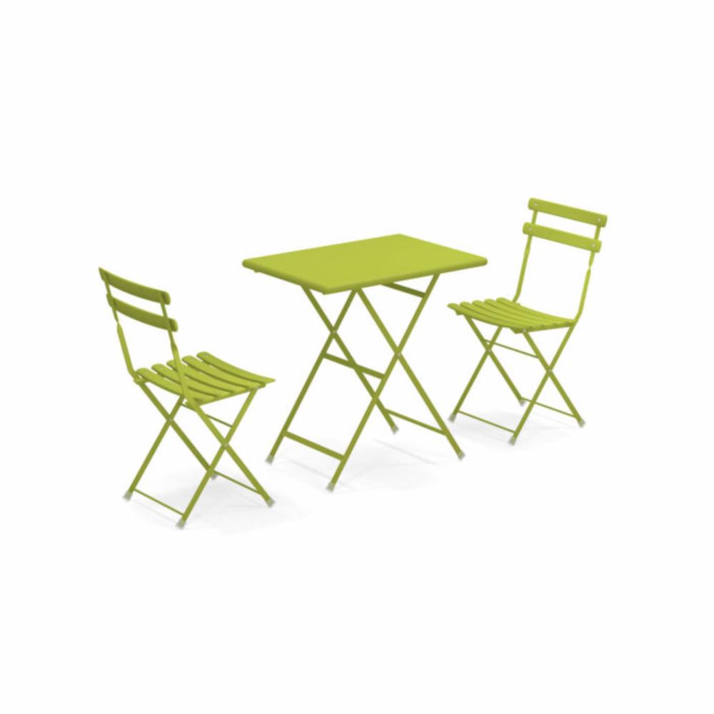 Emu set due sedie e tavolino arc en clien 3513 Verde
