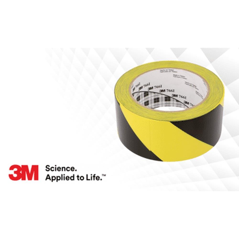 3m - nastro adesivo segnaletico - giallo nero 50mm x 34m