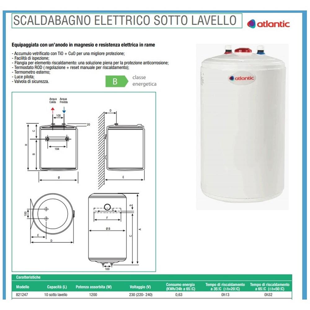 Atlantic - Scaldabagno elettrico EGO 10 litri verticale sottolavello 3