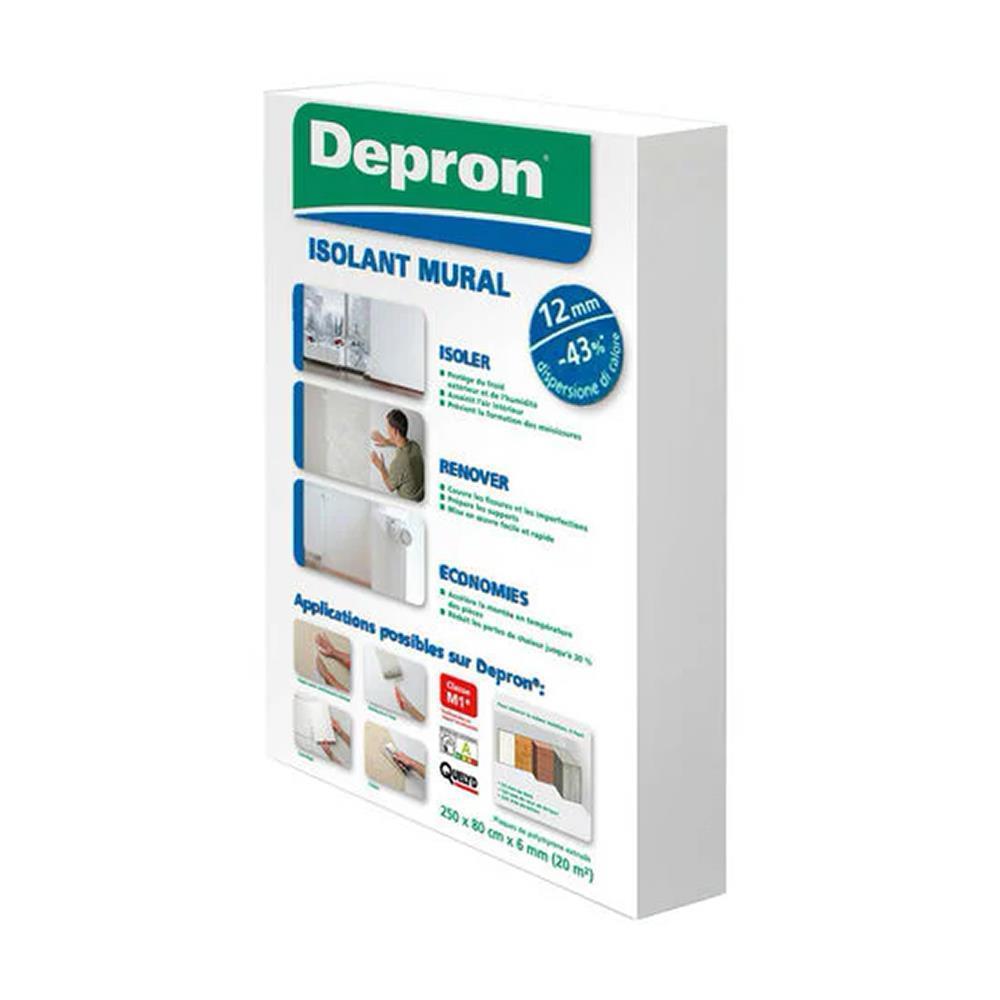 DEPRON - KIT Pannello isolante antimuffa spessore 12 mm 10 mq + Colla Glutolin 8 Kg 2
