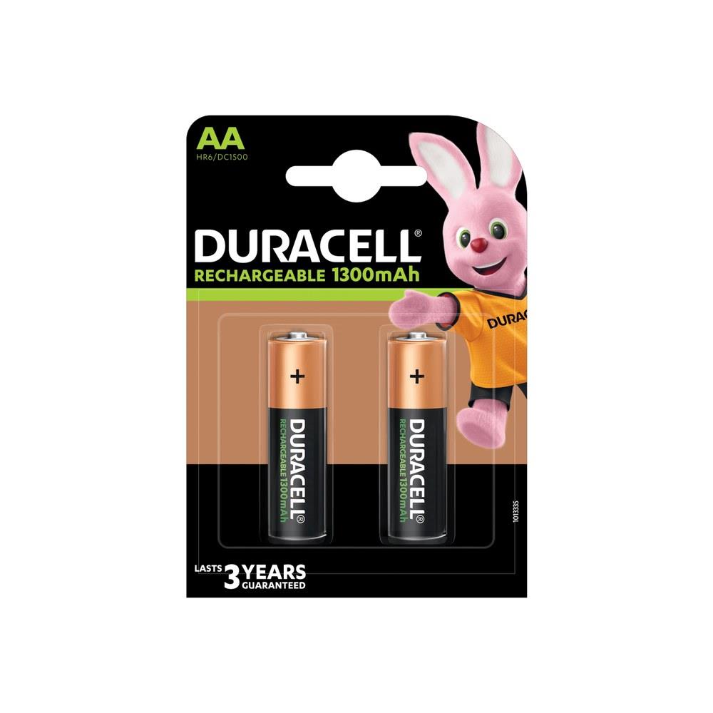 duracell - stilo ricaricabili 1300mah - 2 pezzi