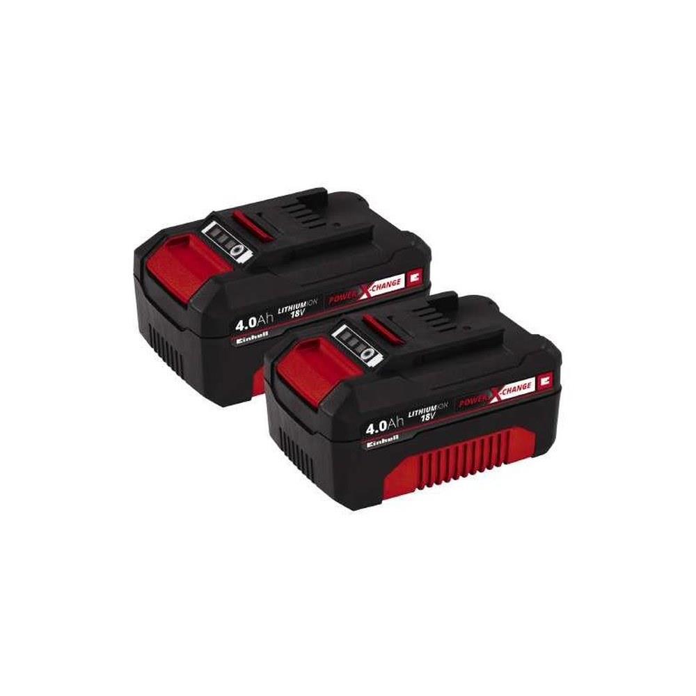 einhell - kit 2 batterie power x-change 4.0 ah 18v