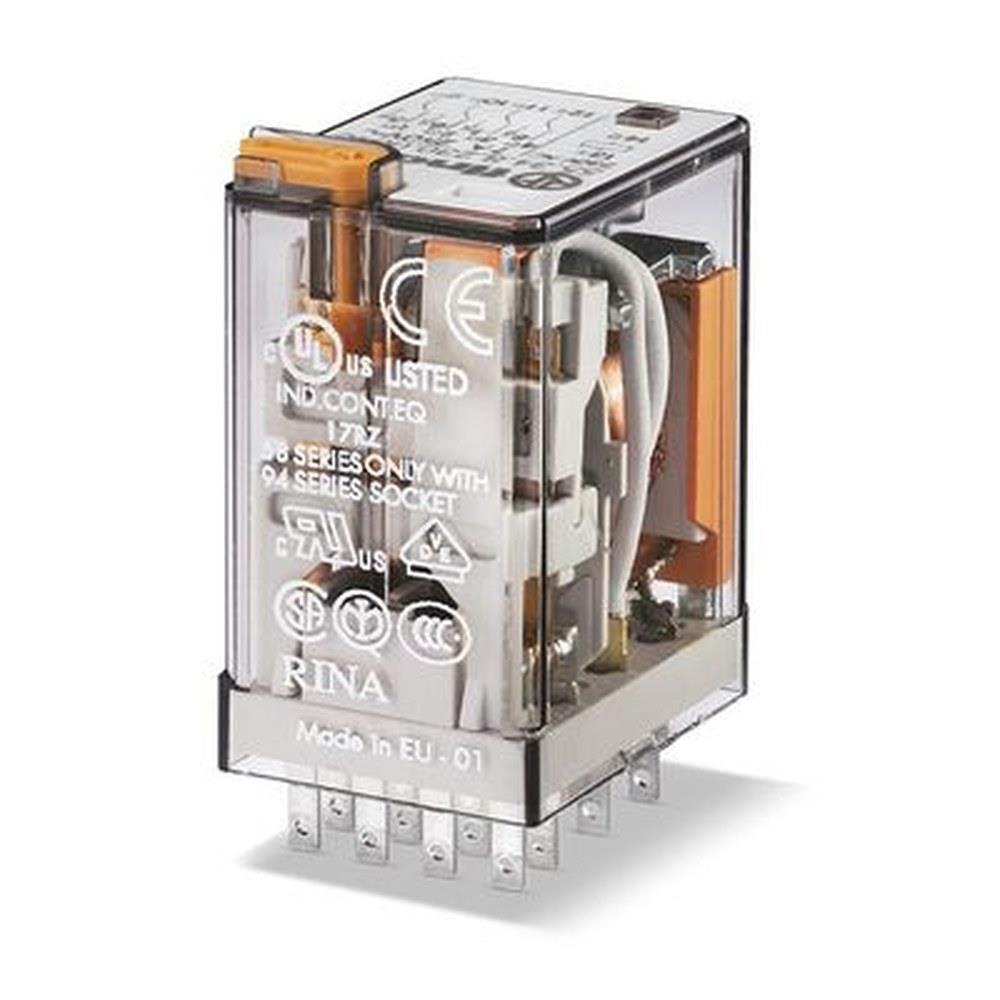finder - mini relè serie 55.34 - 4 contatti 12v dc