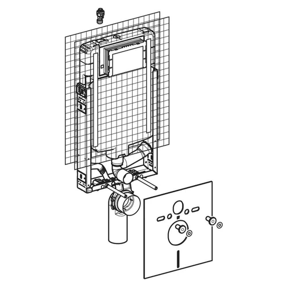 Geberit - COMBIFIX cassetta di risciaquo per WC sospesi Sigma 8 cm per aspiratore cattivi odori 110.791.00.1 4