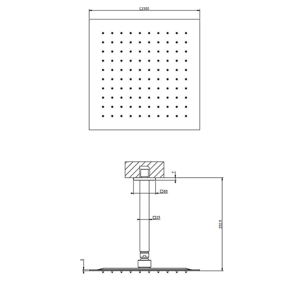 GESSI - Emporio Shower soffione orientabile a soffitto 93351 2