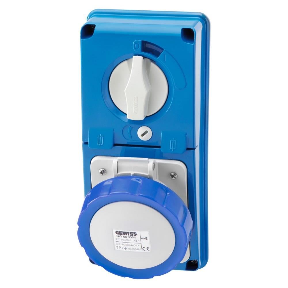 gewiss - presa interbloccata verticale 16a 2p+t ip67