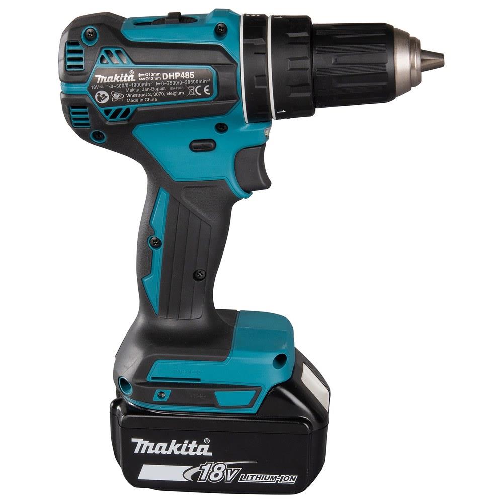 makita - trapano avvitatore a percussione 18v - dhp485fjx1 kit