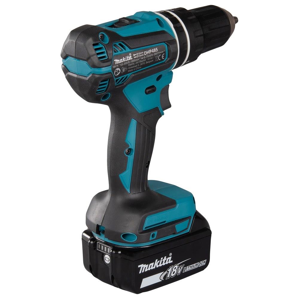 makita - trapano avvitatore a percussione 18v - dhp485fjx1 kit