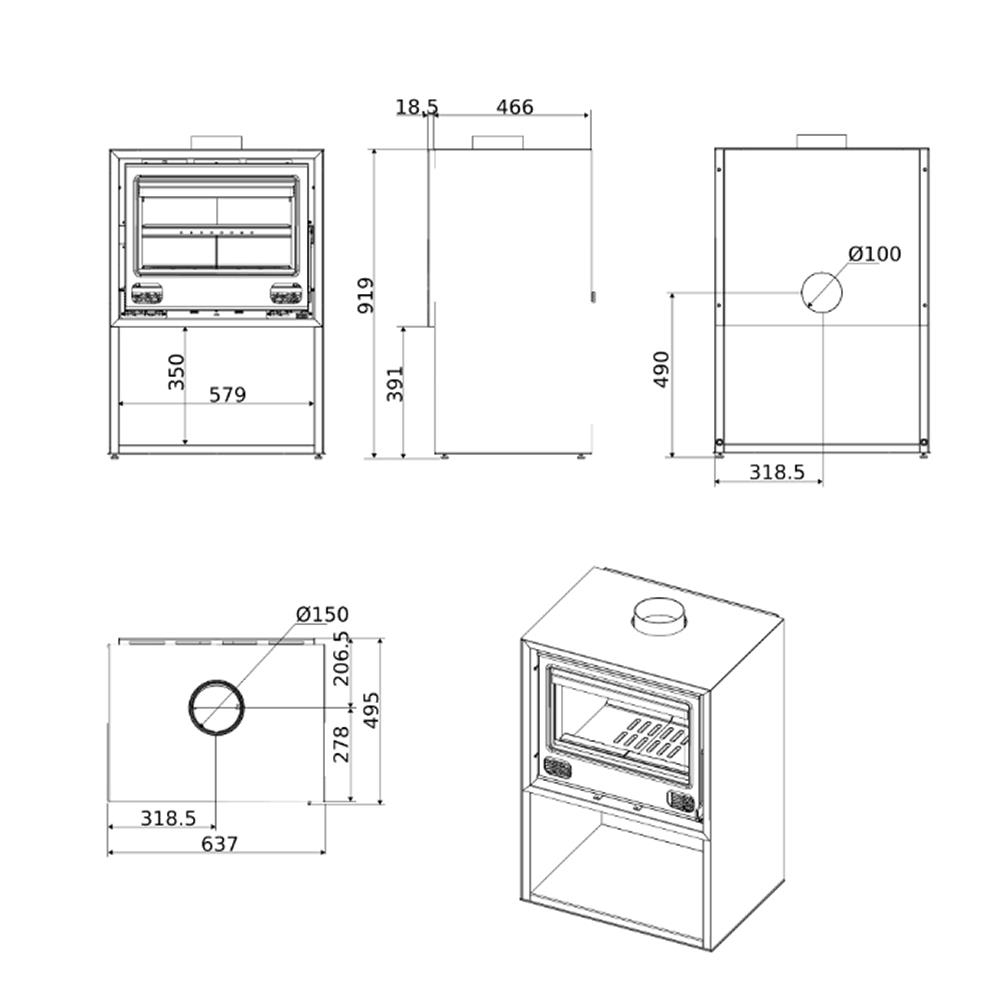 MCZ - Stufa a legna Steel Case 60 3