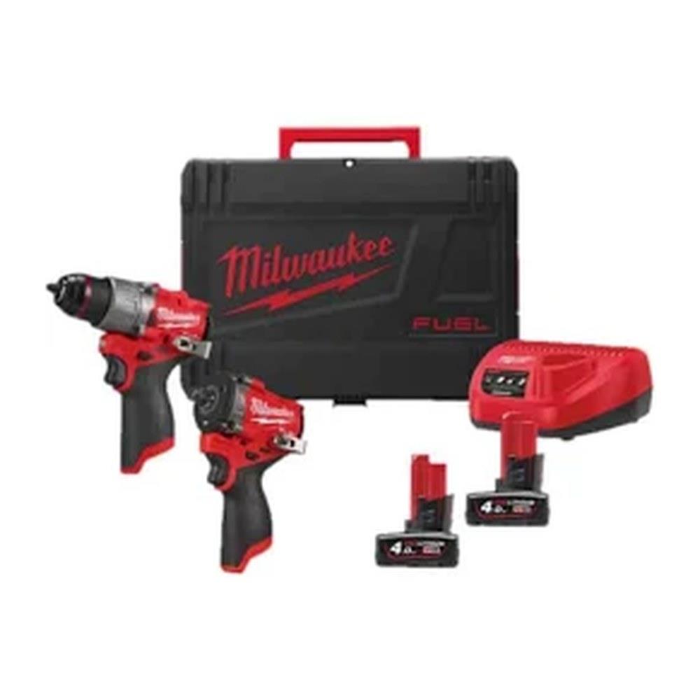 milwaukee - kit m12 fpp2x2-402x - trapano e avvitatore a impulsi
