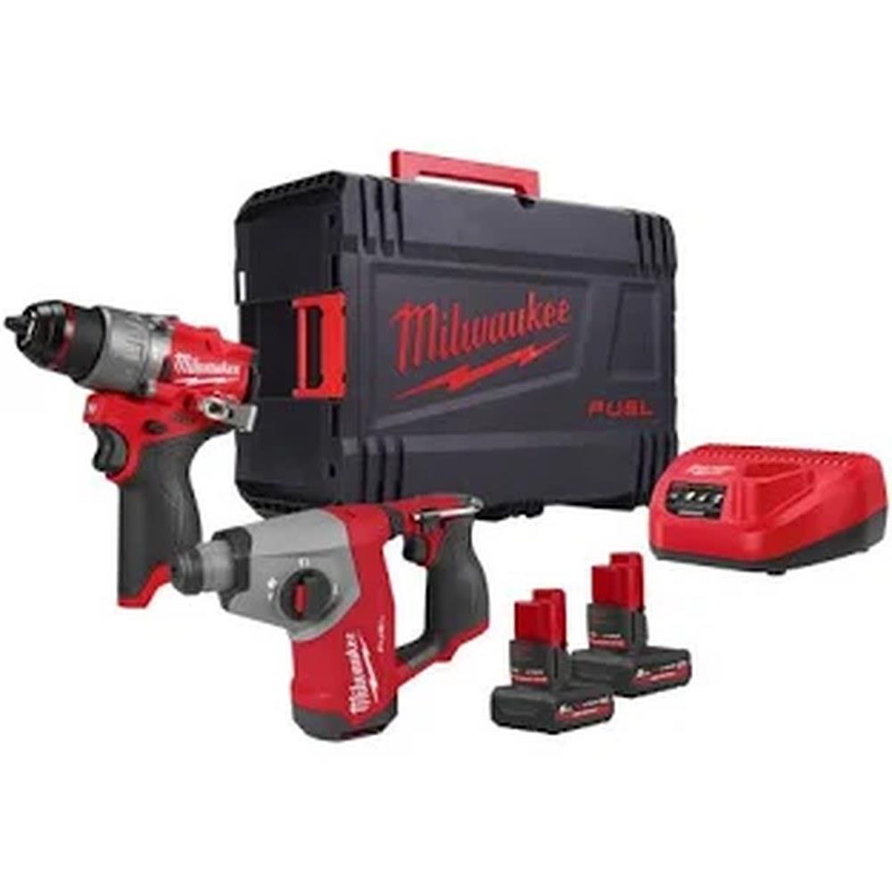milwaukee - kit tassellatore e trapano m12 fuel - m12 fpp2bg2-502x