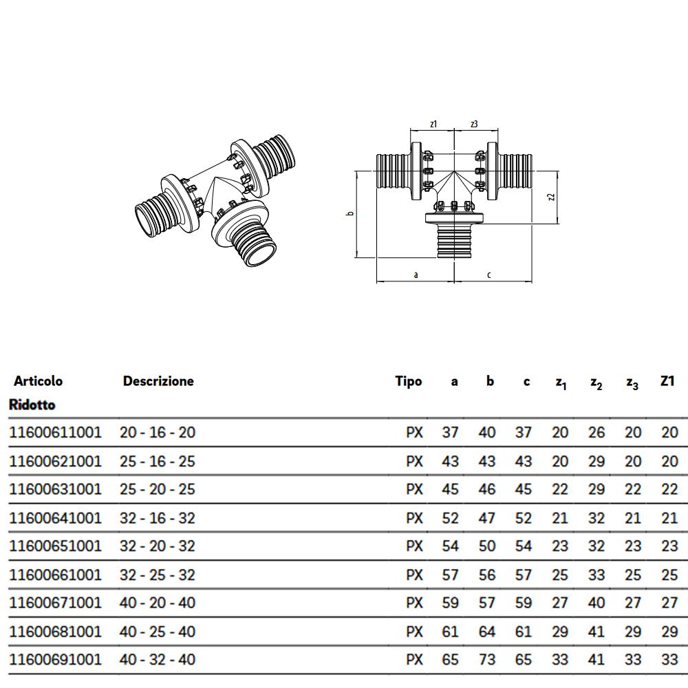 REHAU - Raccordo a Tee Ridotto RAUTITAN PX 2