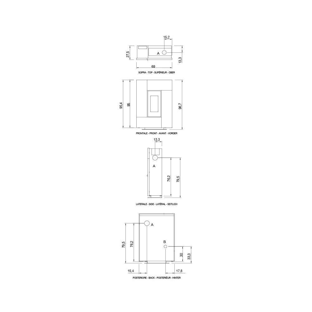 Stufa Pellet Cadel Grace 3 Disegno