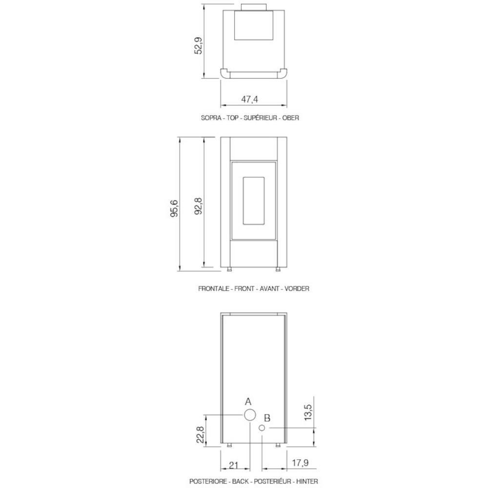 Stufa Pellet Cadel Sweet 3 Disegno