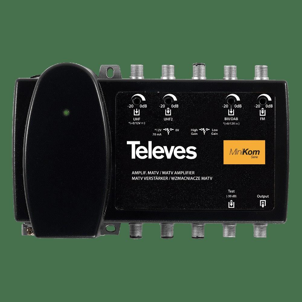 televes - centrale minikom f - 4 ingressi fm-biii/dab-uhf-uhf