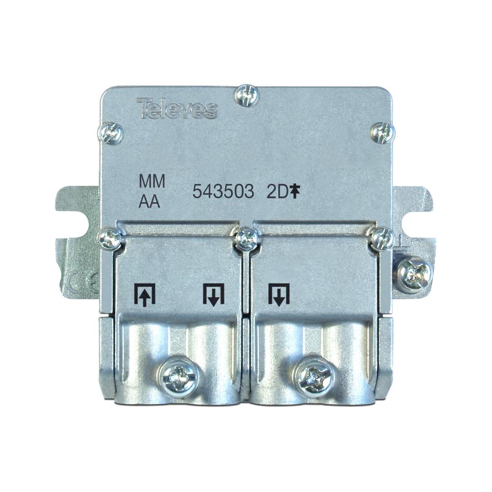 Derivatore Mini TV 5-2400MHz EasyF – 2 Uscite, 12dB, Modello Televes, Per Segnali TV E Radio, Facile Da Installare